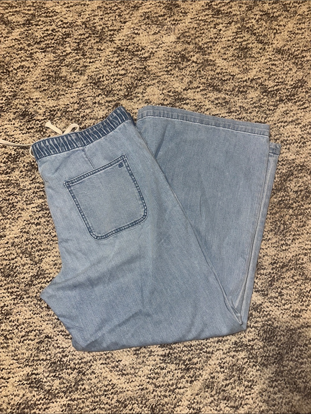 American Eagle Women’s Size XL Wide Leg Jeans Elastic Waist draw string